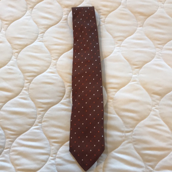 Berg & Berg Hand Made in Italy Men's Textured Silk Dot Print Neck Tie OS - Picture 7 of 12